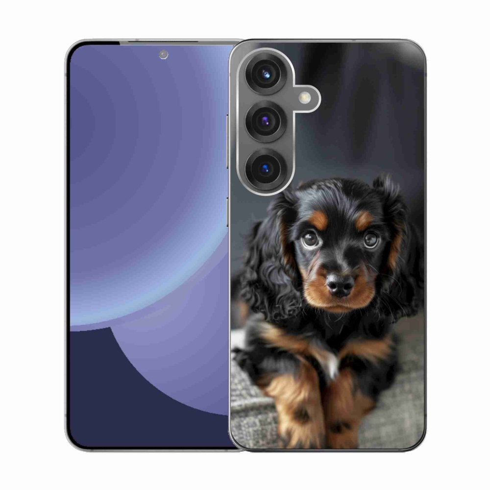 Gélový kryt mmCase na Samsung Galaxy S25 - roztomilý dlhosrstý jazvečík