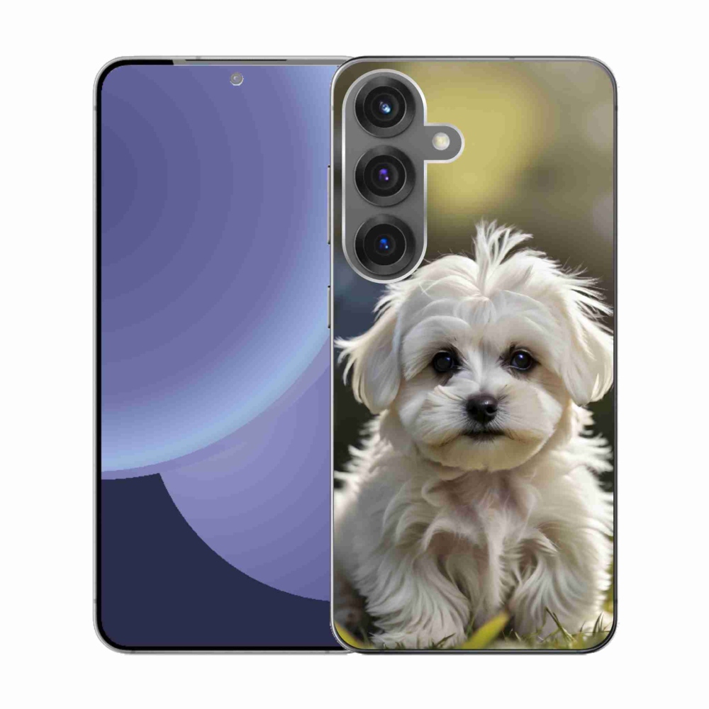 Gélový kryt mmCase na Samsung Galaxy S25 - roztomilý maltézsky psík