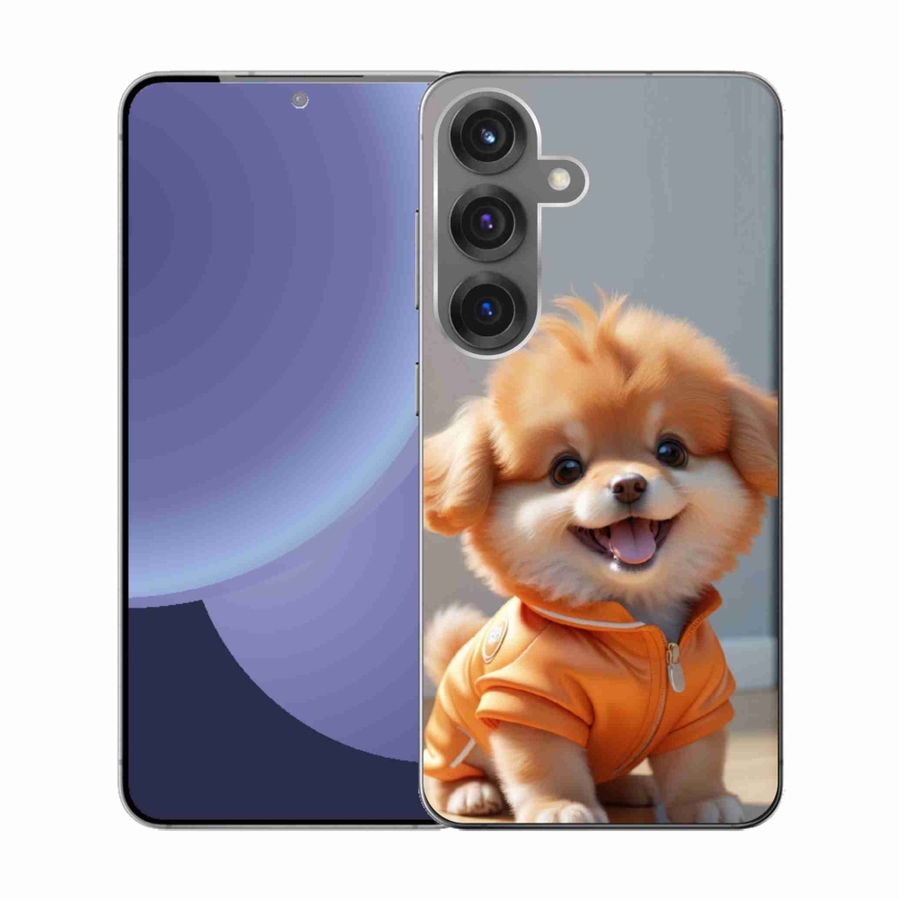 Gélový kryt mmCase na Samsung Galaxy S25 - roztomilý pomeranian v mikine