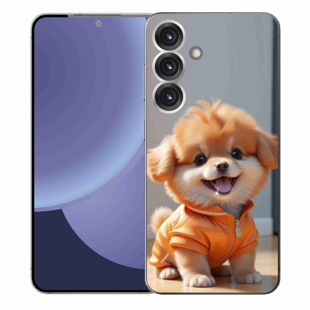 Gélový kryt mmCase na Samsung Galaxy S25+ - roztomilý pomeranian v mikine