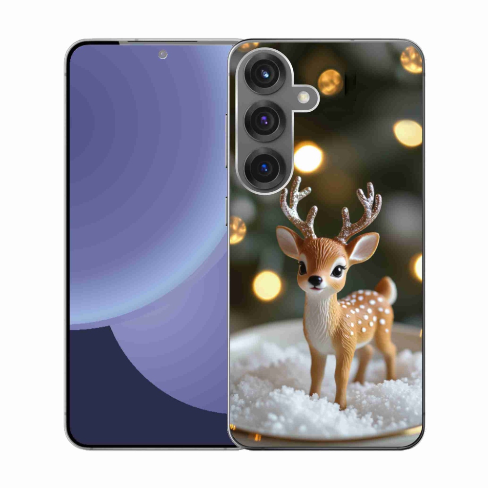 Gélový kryt mmCase na Samsung Galaxy S25 - roztomilý vianočný jeleň