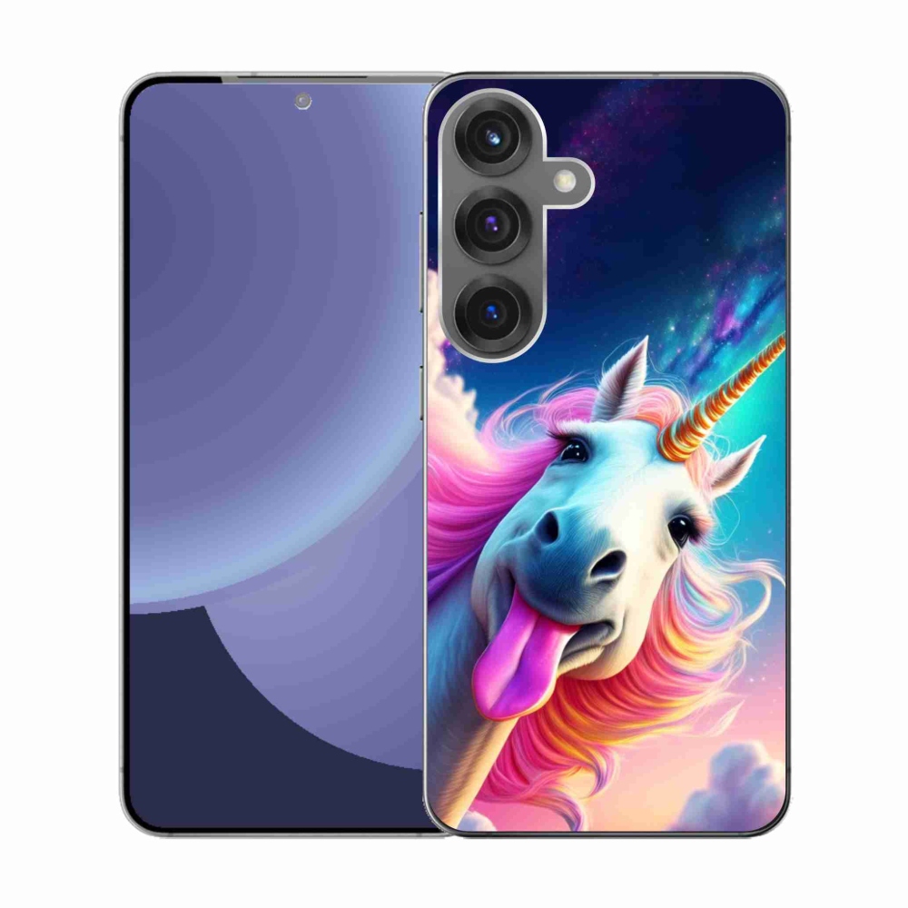Gélový kryt mmCase na Samsung Galaxy S25 - šialený jednorožec