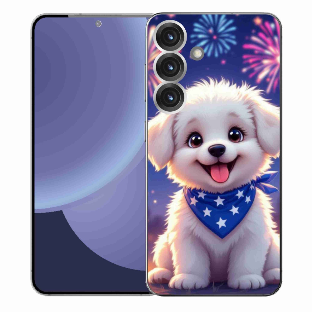 Gélový kryt mmCase na Samsung Galaxy S25+ - slávnostné šteňa