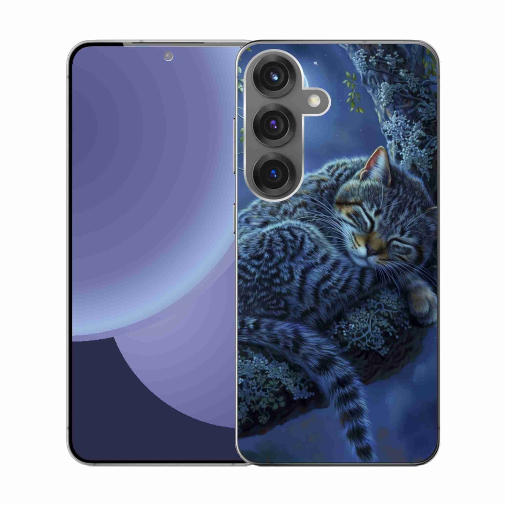 Gélový kryt mmCase na Samsung Galaxy S25 - spiaca mačka