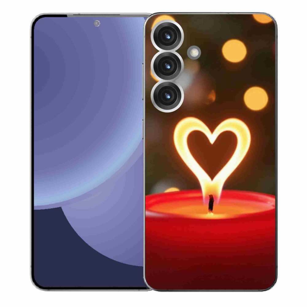 Gélový kryt mmCase na Samsung Galaxy S25+ - srdce z plameňa