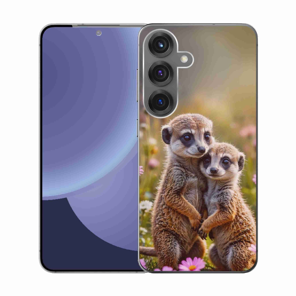 Gélový kryt mmCase na Samsung Galaxy S25 - surikatí duo