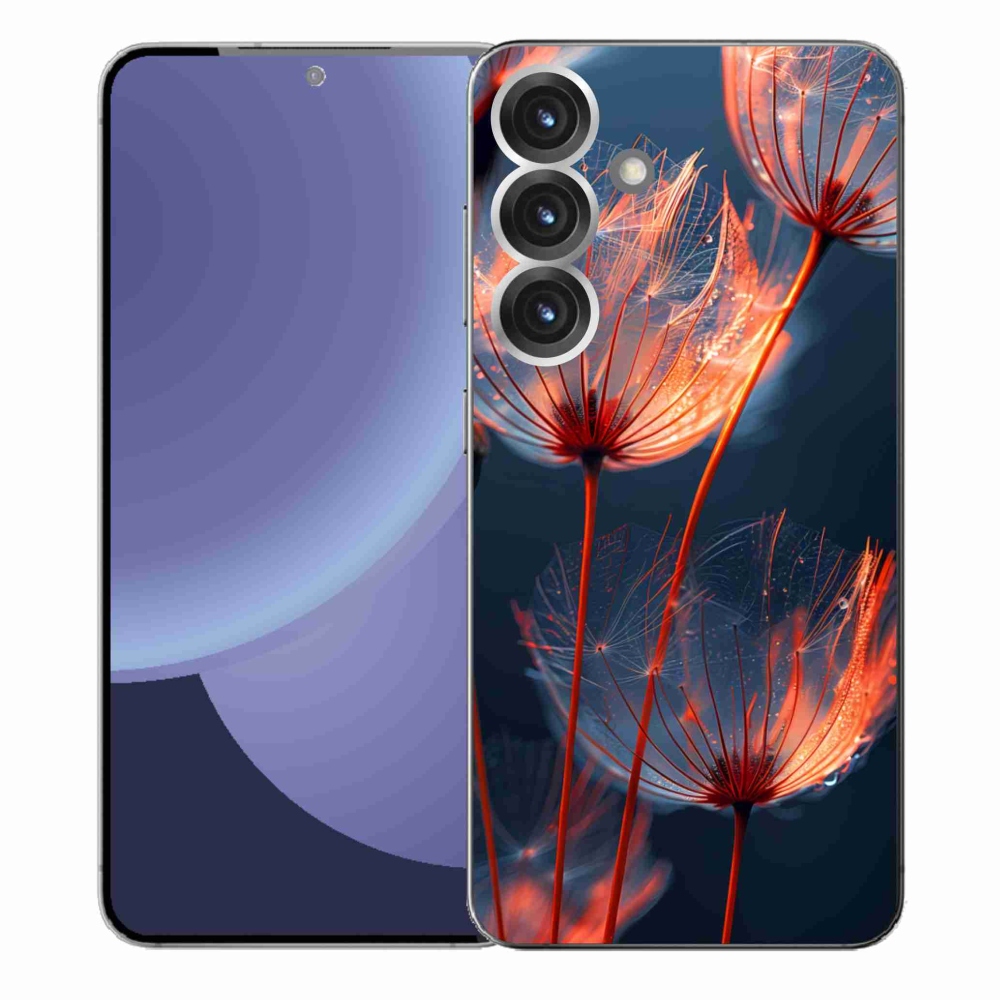 Gélový kryt mmCase na Samsung Galaxy S25+ - svetielkujúce páperie