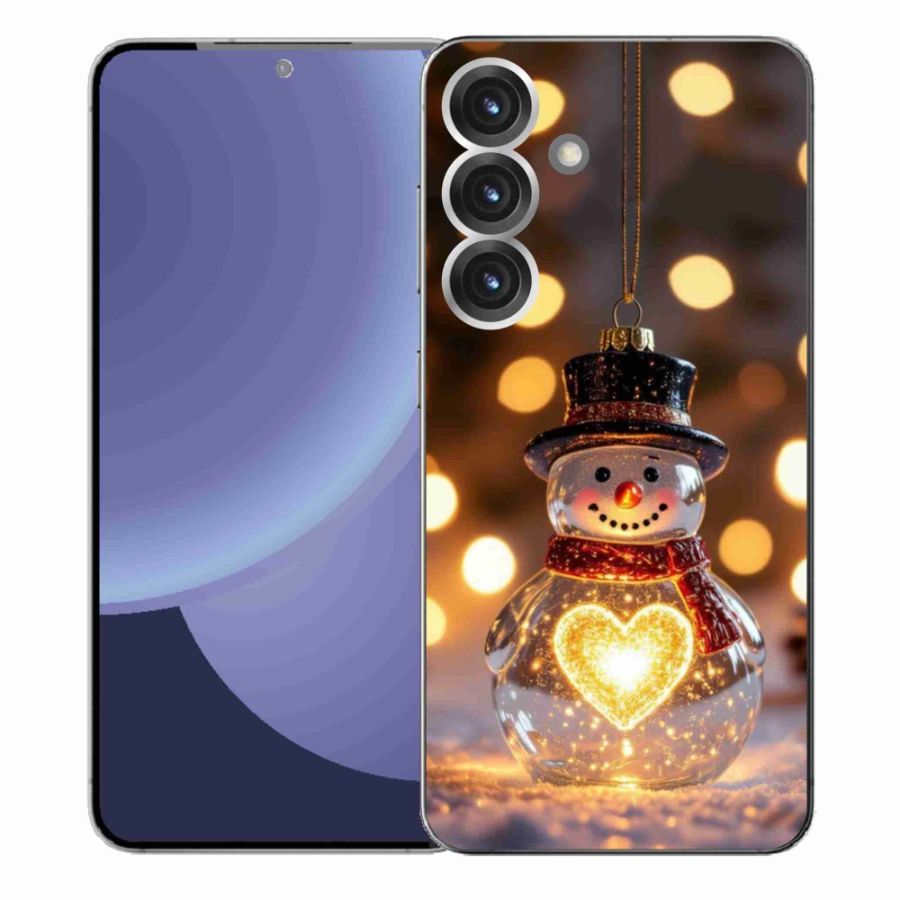 Gélový kryt mmCase na Samsung Galaxy S25+ - svietiaci vianočný snehuliak