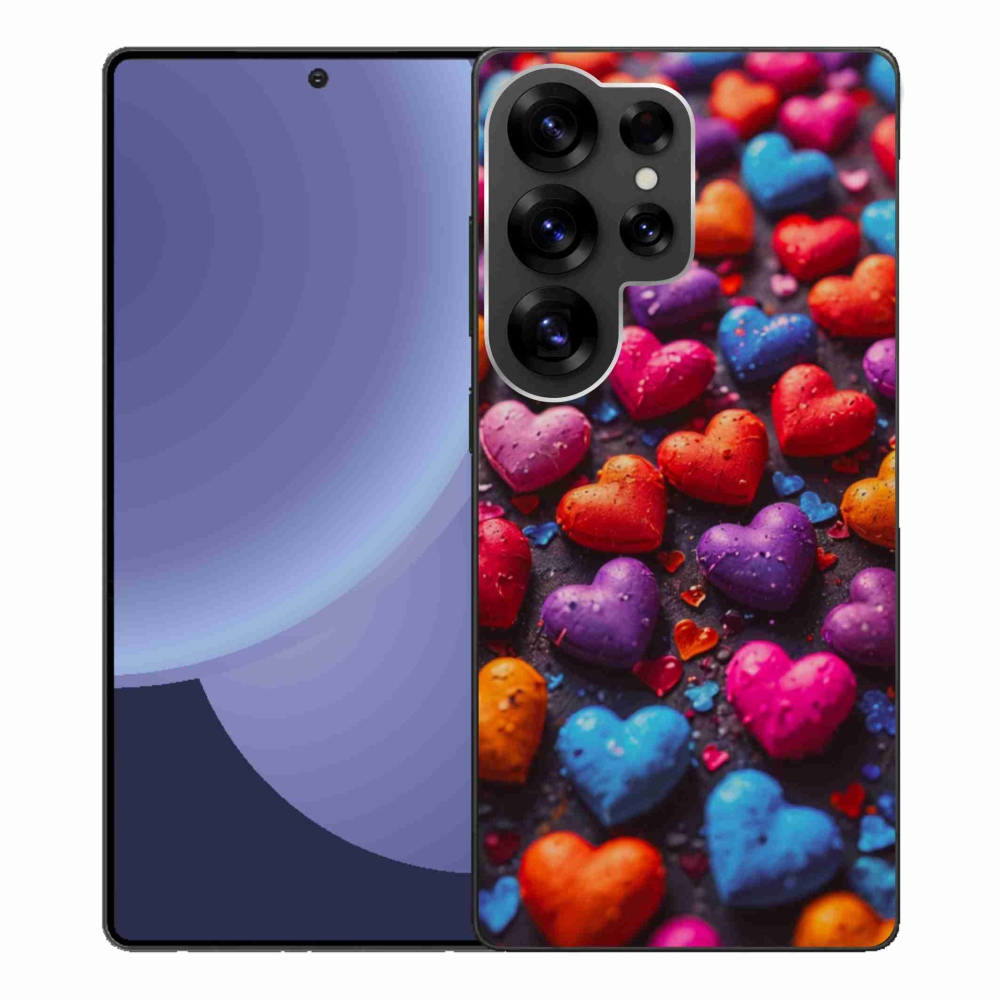 Gélový kryt mmCase na Samsung Galaxy S25 Ultra - farebné srdcia