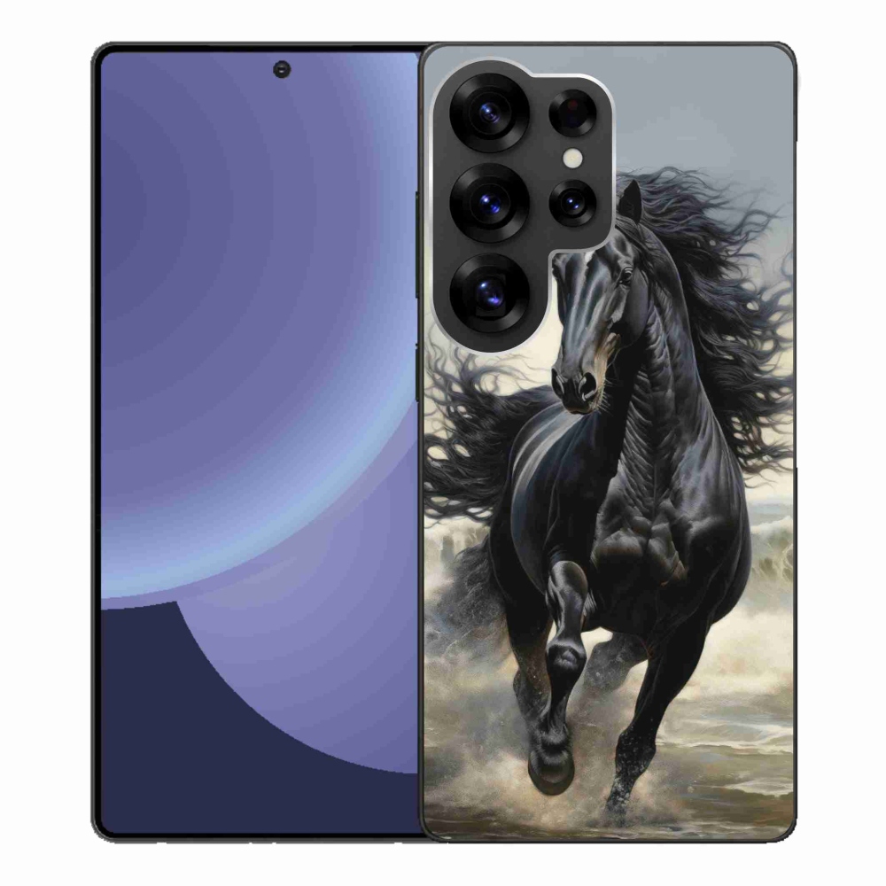 Gélový kryt mmCase na Samsung Galaxy S25 Ultra - bežiaci čierny kôň