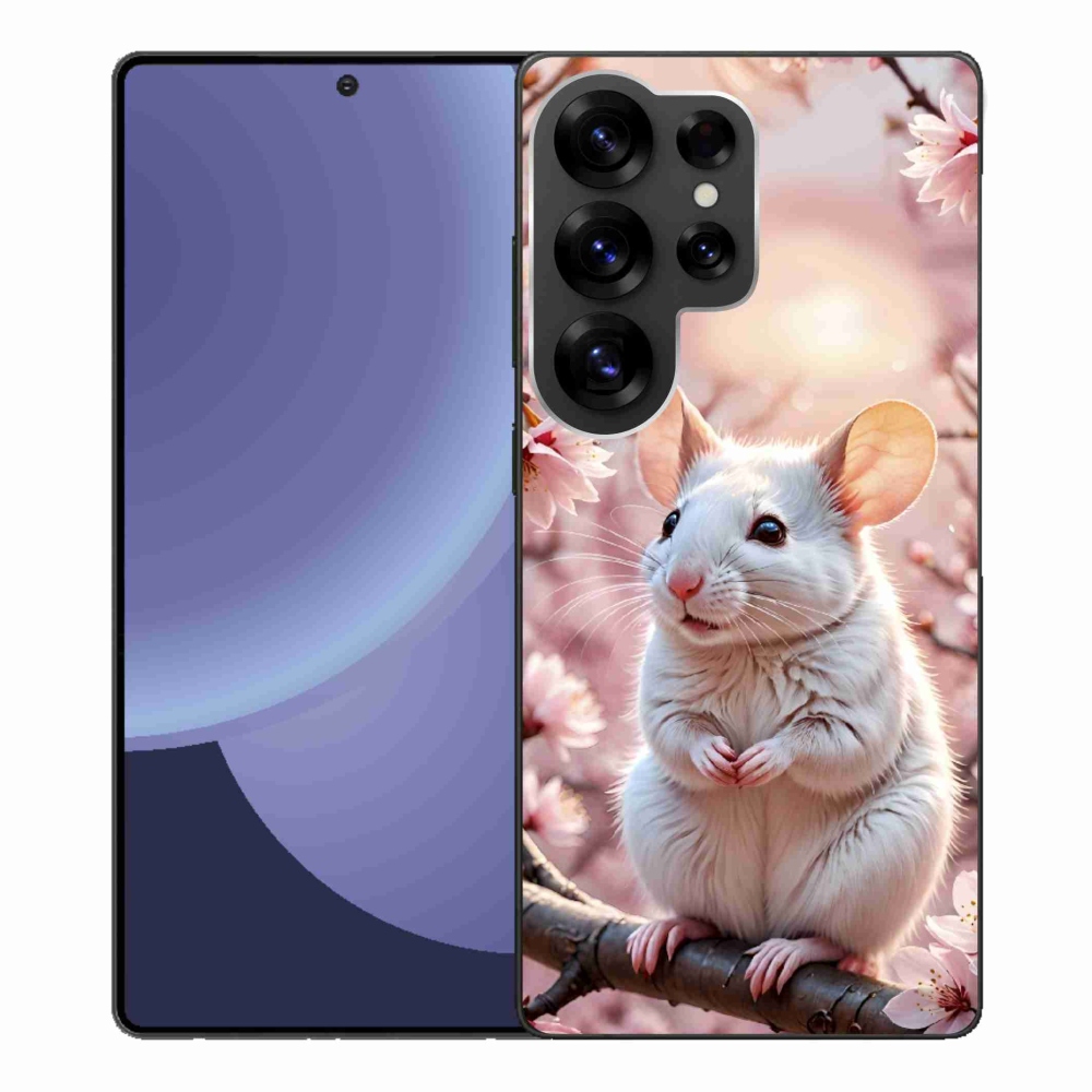 Gélový kryt mmCase na Samsung Galaxy S25 Ultra - biela myš na vetve