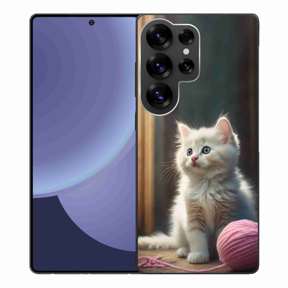 Gélový kryt mmCase na Samsung Galaxy S25 Ultra - biele mačiatko 2