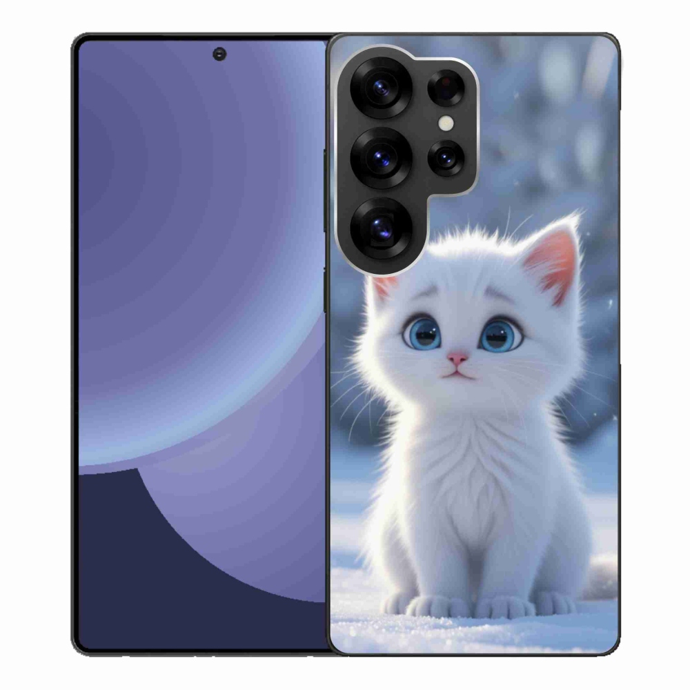 Gélový kryt mmCase na Samsung Galaxy S25 Ultra - biele mačiatko 3
