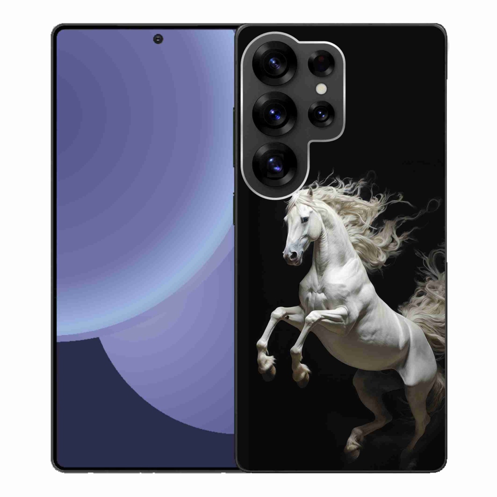 Gélový kryt mmCase na Samsung Galaxy S25 Ultra - biely kôň 4