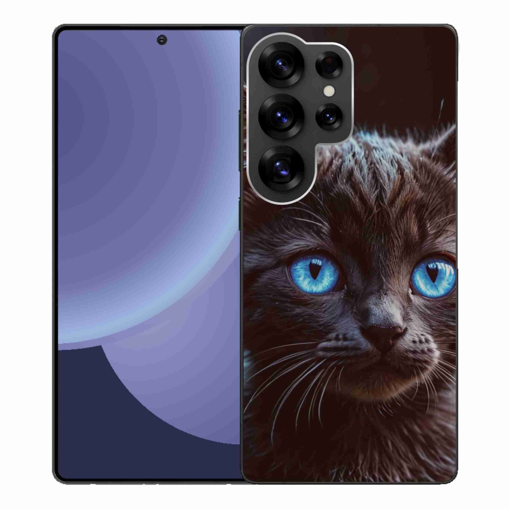 Gélový kryt mmCase na Samsung Galaxy S25 Ultra - čierne mačiatko 2