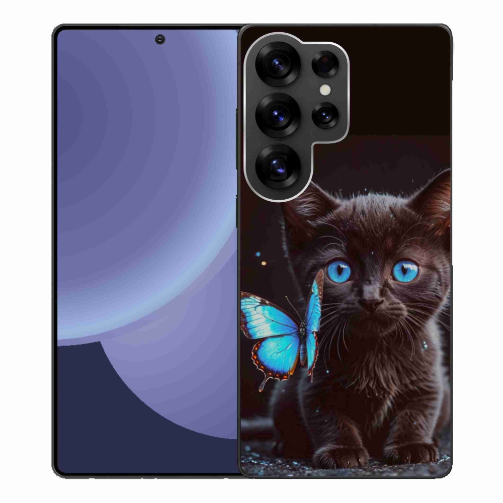 Gélový kryt mmCase na Samsung Galaxy S25 Ultra - čierne mačiatko 3