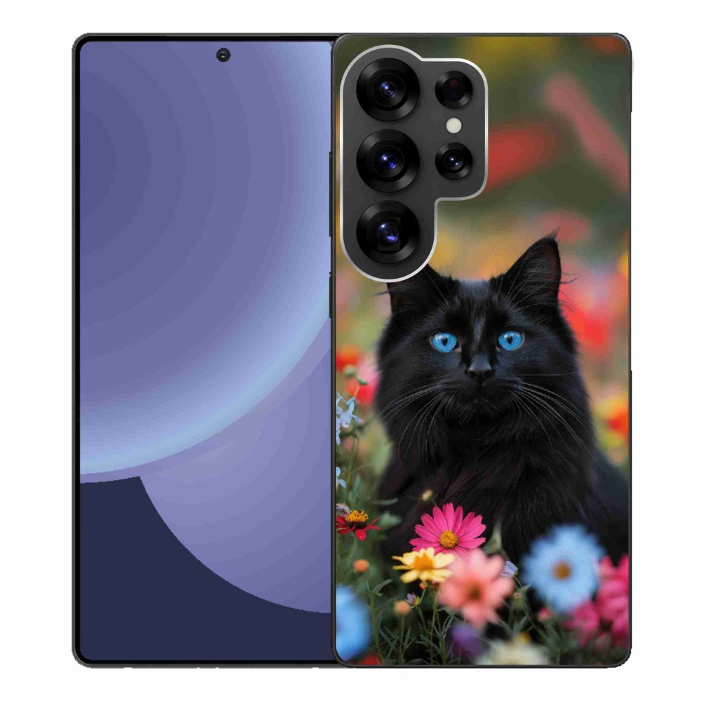 Gélový kryt mmCase na Samsung Galaxy S25 Ultra - čierne mačiatko 4