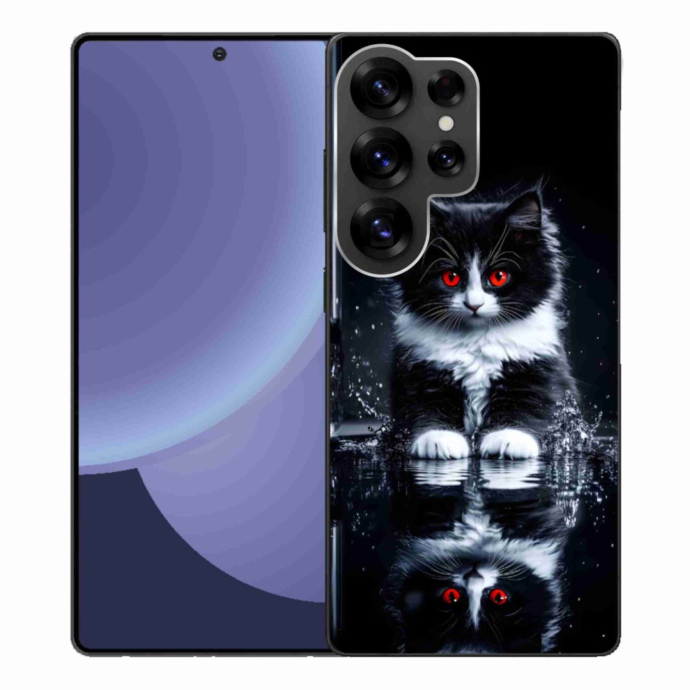 Gélový kryt mmCase na Samsung Galaxy S25 Ultra - čiernobiele mačiatko