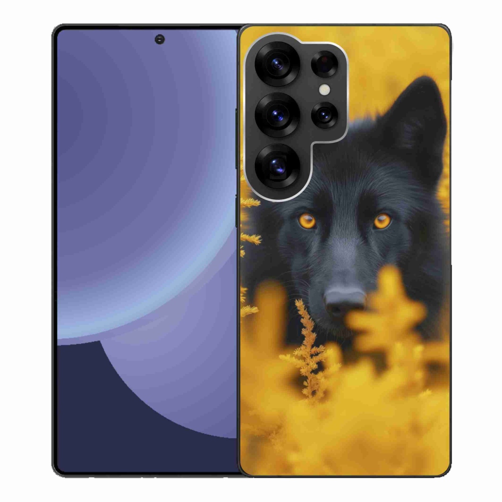 Gélový kryt mmCase na Samsung Galaxy S25 Ultra - čierny vlk 2