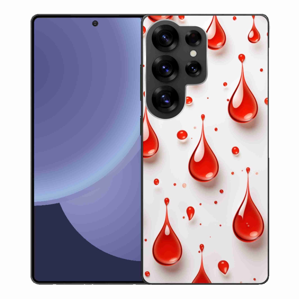 Gélový kryt mmCase na Samsung Galaxy S25 Ultra - červené kvapky