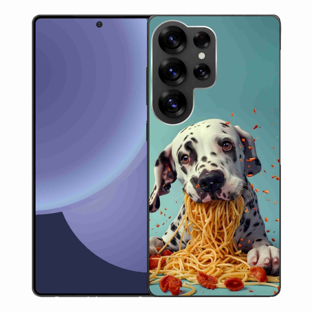 Gélový kryt mmCase na Samsung Galaxy S25 Ultra - dalmatín a špagety