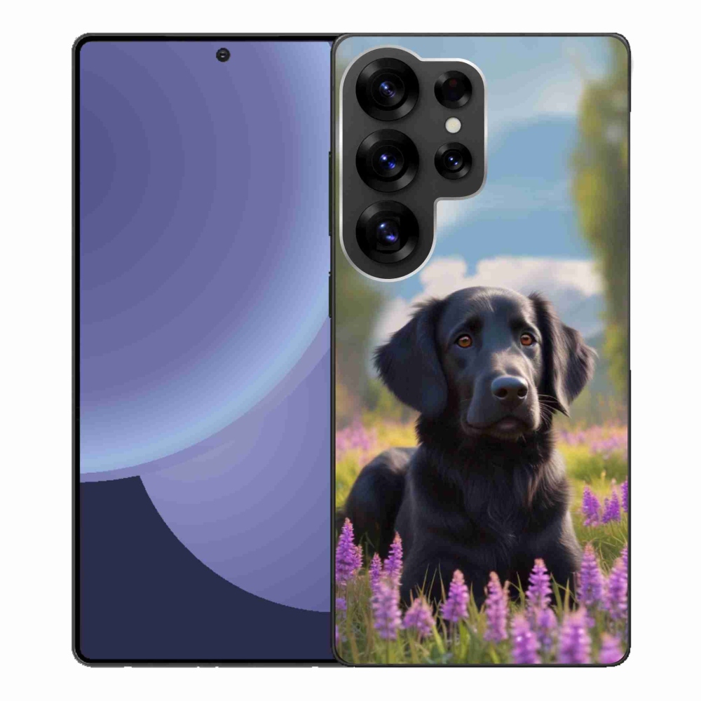 Gélový kryt mmCase na Samsung Galaxy S25 Ultra - elegantný čierny retriever