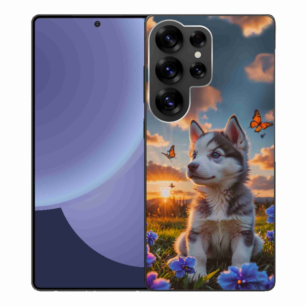 Gélový kryt mmCase na Samsung Galaxy S25 Ultra - husky pri západe slnka
