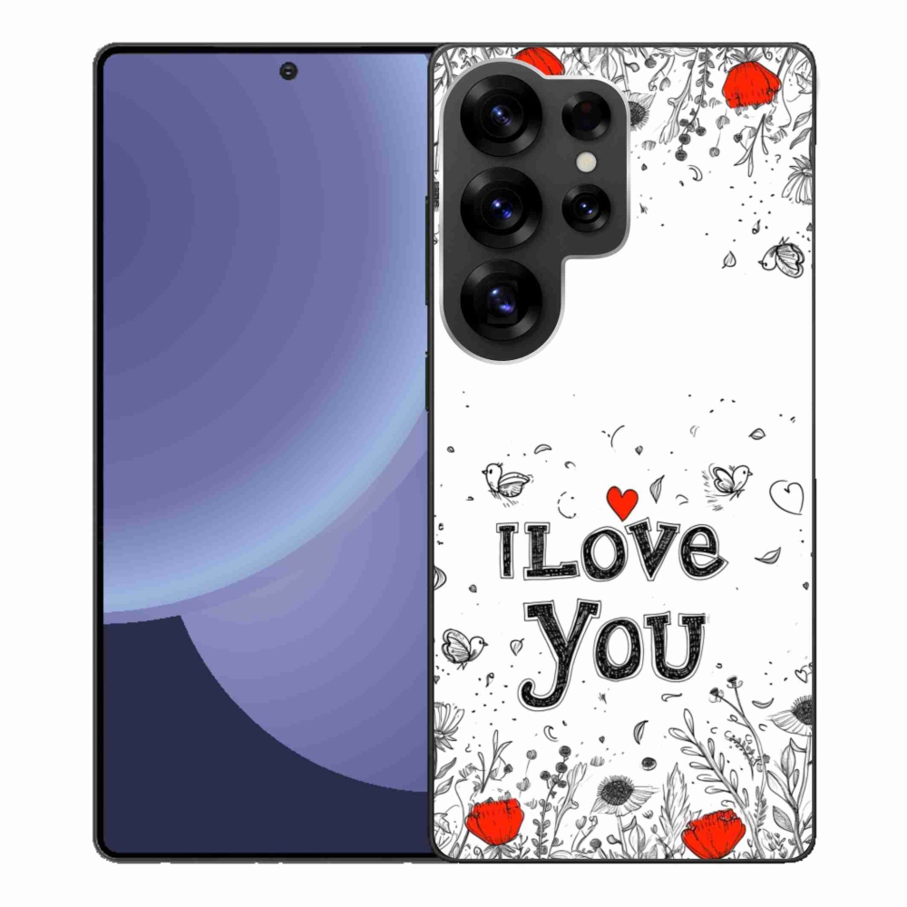 Gélový kryt mmCase na Samsung Galaxy S25 Ultra - I love you biele pozadie