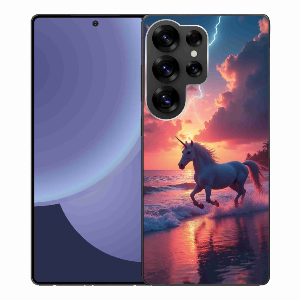 Gélový kryt mmCase na Samsung Galaxy S25 Ultra - jednorožec na pláži