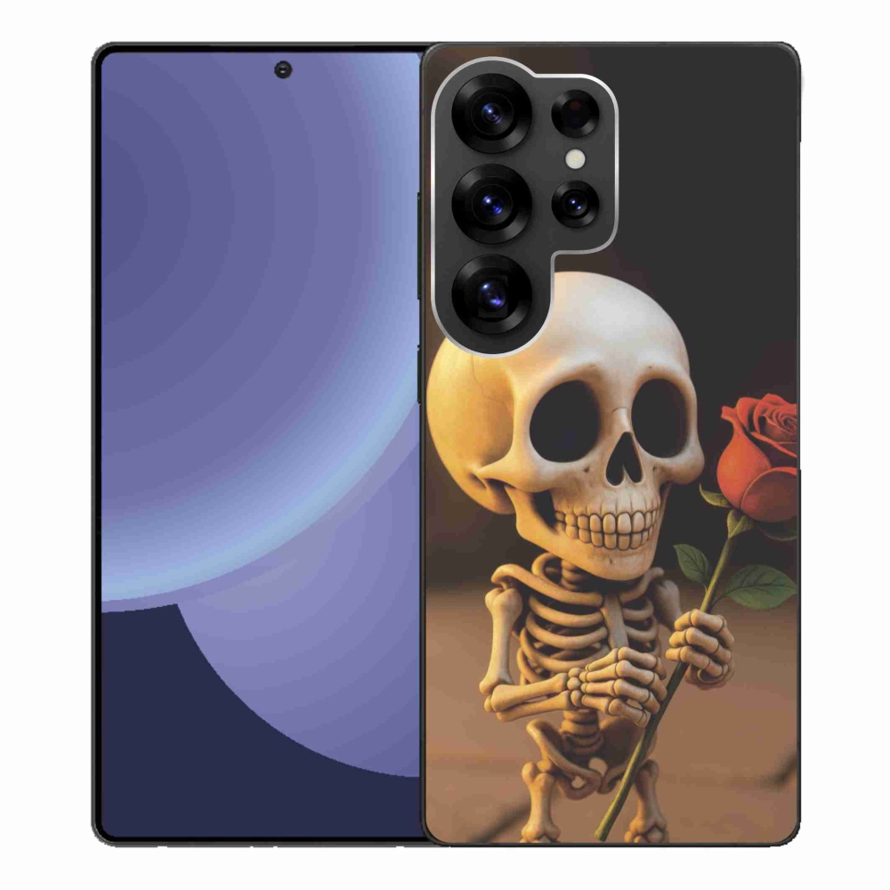 Gélový kryt mmCase na Samsung Galaxy S25 Ultra - kostlivec s ružou