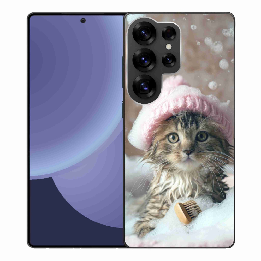 Gélový kryt mmCase na Samsung Galaxy S25 Ultra - mačiatko a kúpeľ