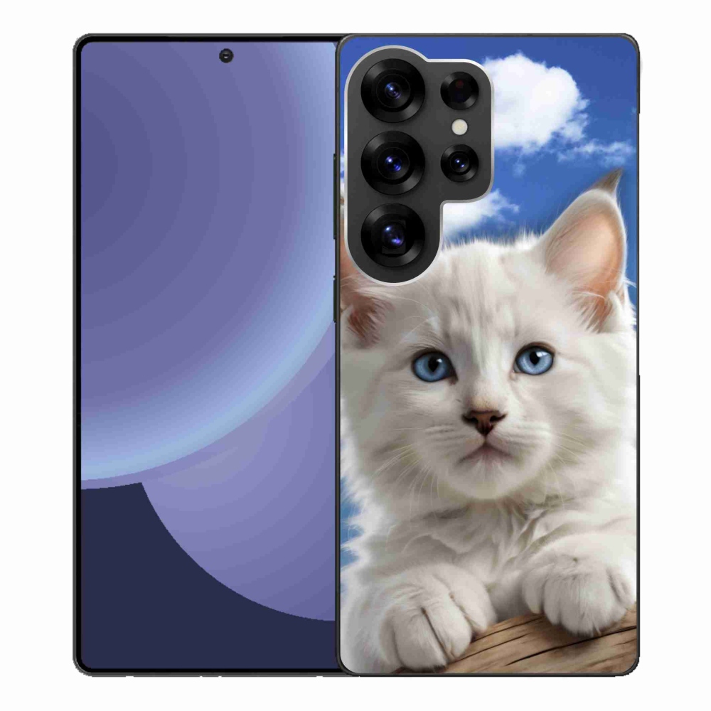 Gélový kryt mmCase na Samsung Galaxy S25 Ultra - mačiatko a oblaky