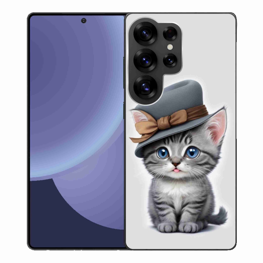 Gélový kryt mmCase na Samsung Galaxy S25 Ultra - mačiatko s klobúkom
