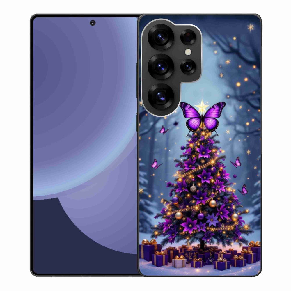 Gélový kryt mmCase na Samsung Galaxy S25 Ultra - motýlí vianočný stromček