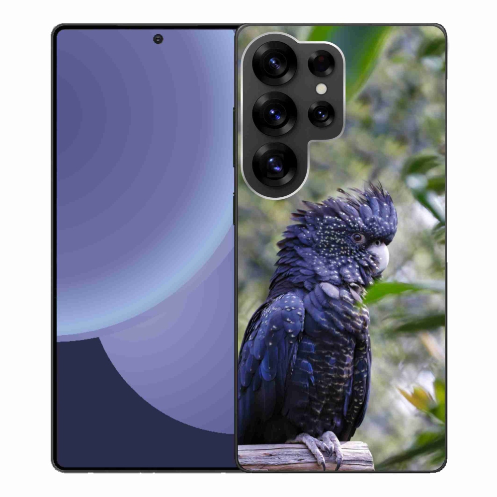 Gélový kryt mmCase na Samsung Galaxy S25 Ultra - papagáj kakadu čierny