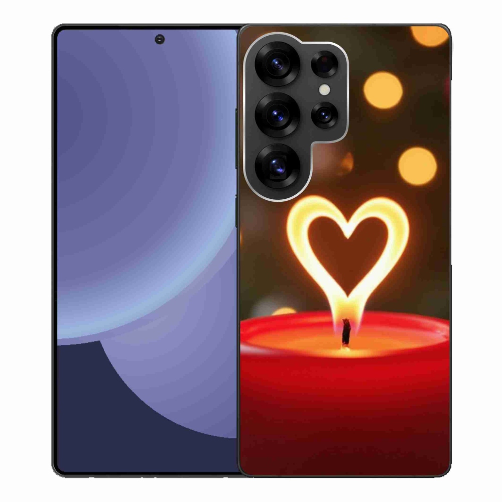 Gélový kryt mmCase na Samsung Galaxy S25 Ultra - srdce z plameňa