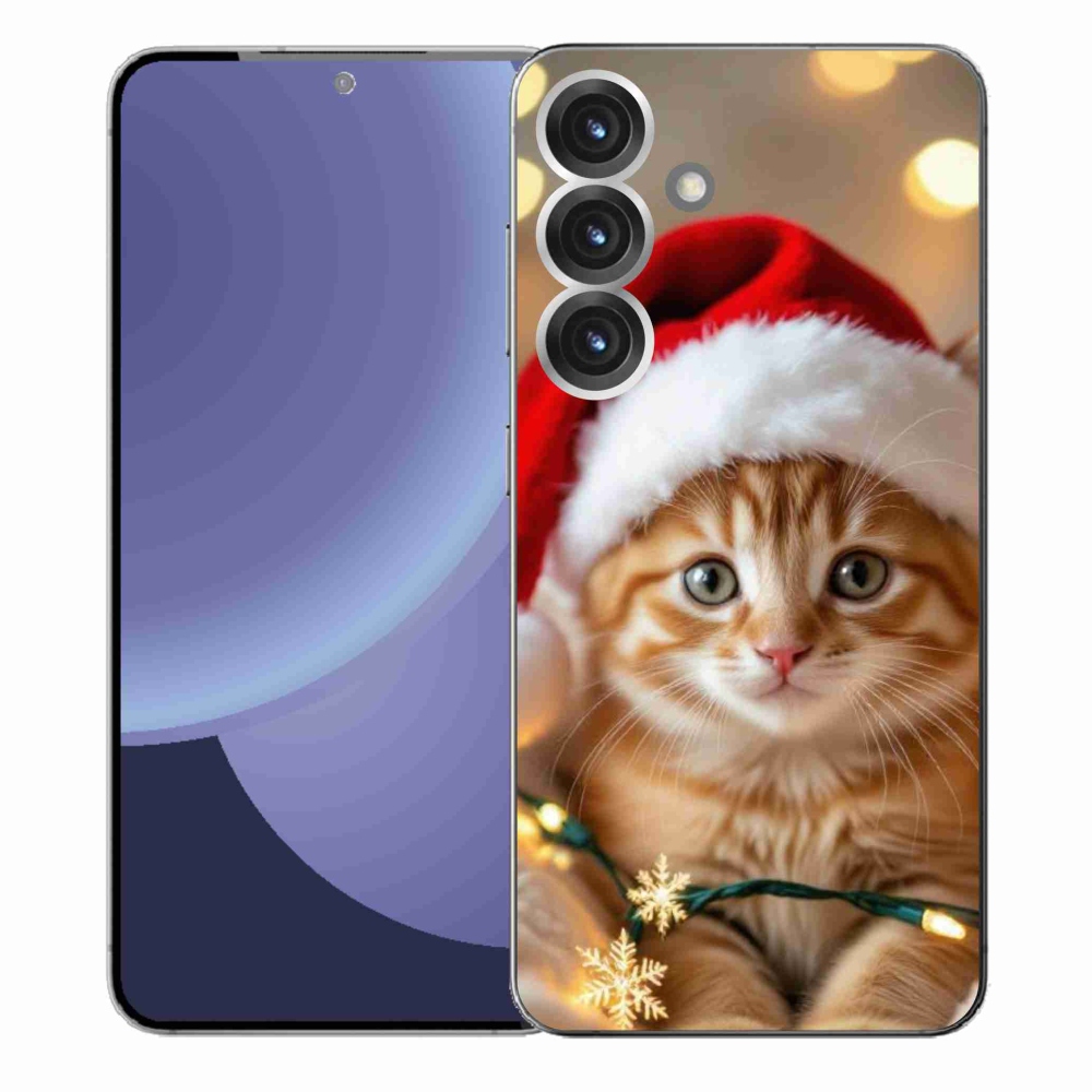 Gélový kryt mmCase na Samsung Galaxy S25+ - vianočné mačiatko