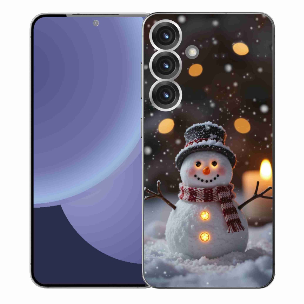 Gélový kryt mmCase na Samsung Galaxy S25+ - veselý snehuliak