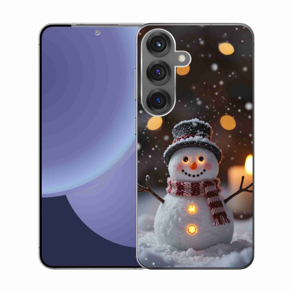 Gélový kryt mmCase na Samsung Galaxy S25 - veselý snehuliak