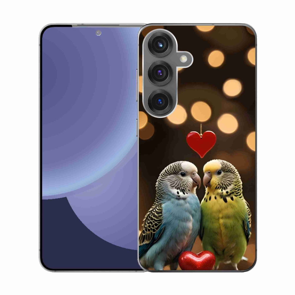 Gélový kryt mmCase na Samsung Galaxy S25 - zamilovaní papagáje