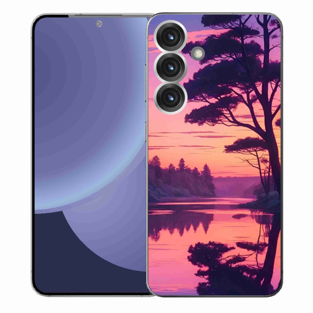 Gélový kryt mmCase na Samsung Galaxy S25+ - západ slnka nad jazerom