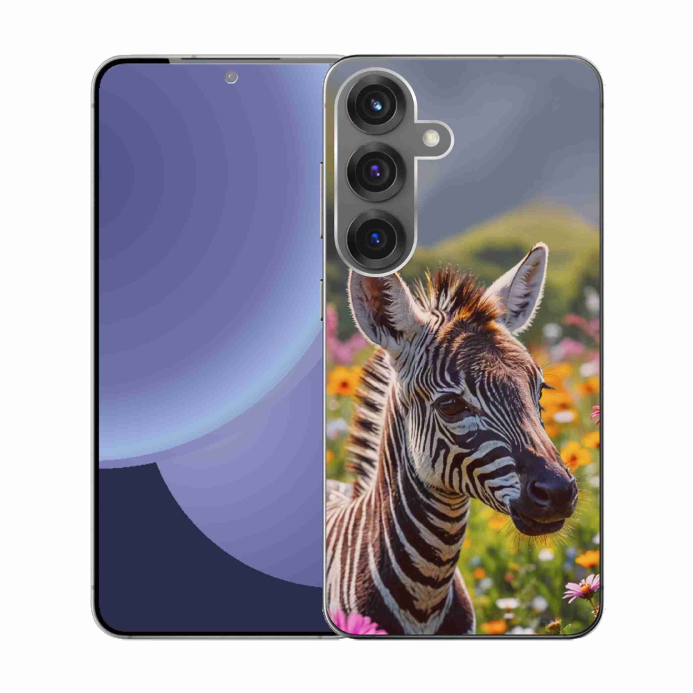 Gélový kryt mmCase na Samsung Galaxy S25 - zebra na lúke