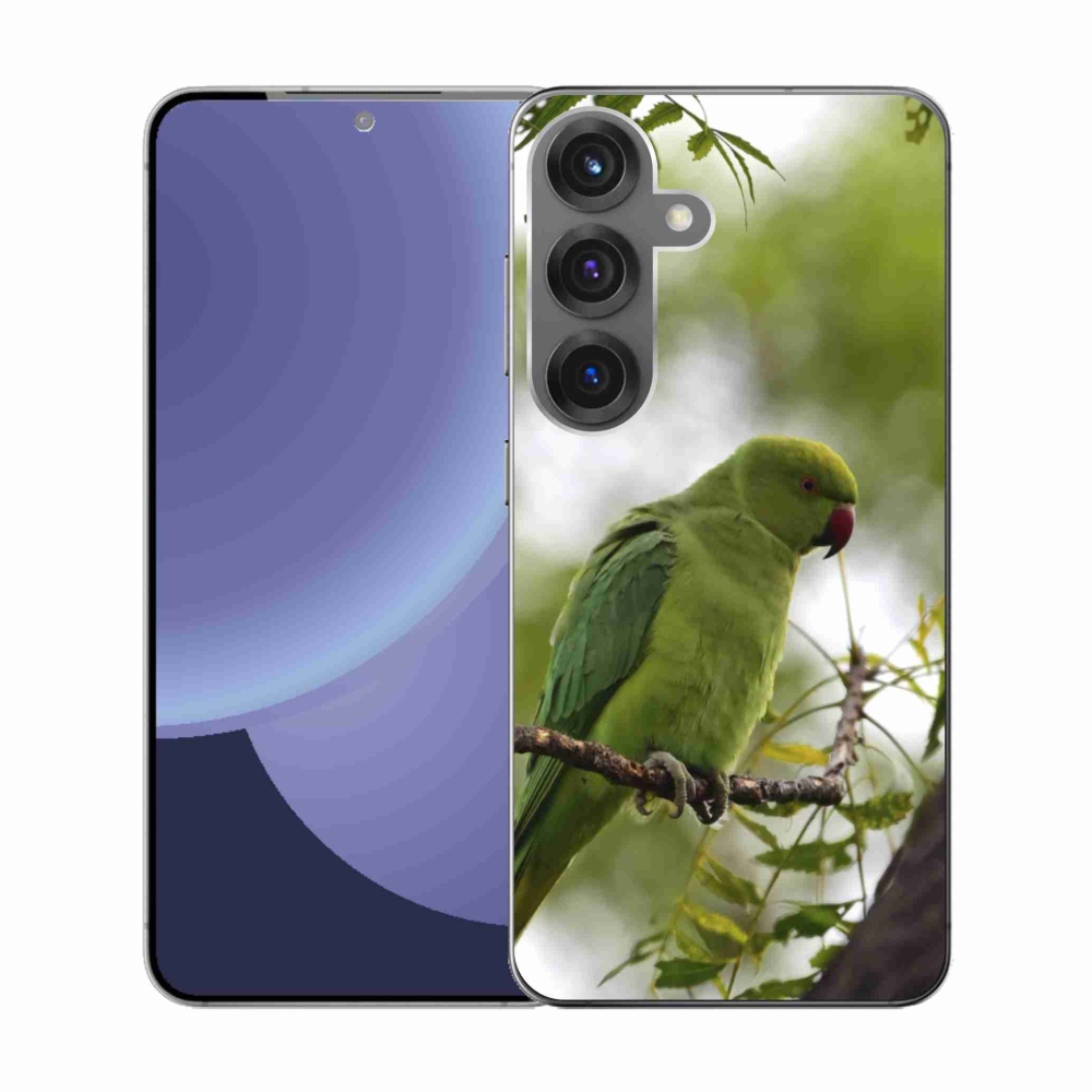 Gélový kryt mmCase na Samsung Galaxy S25 - zelený papagáj