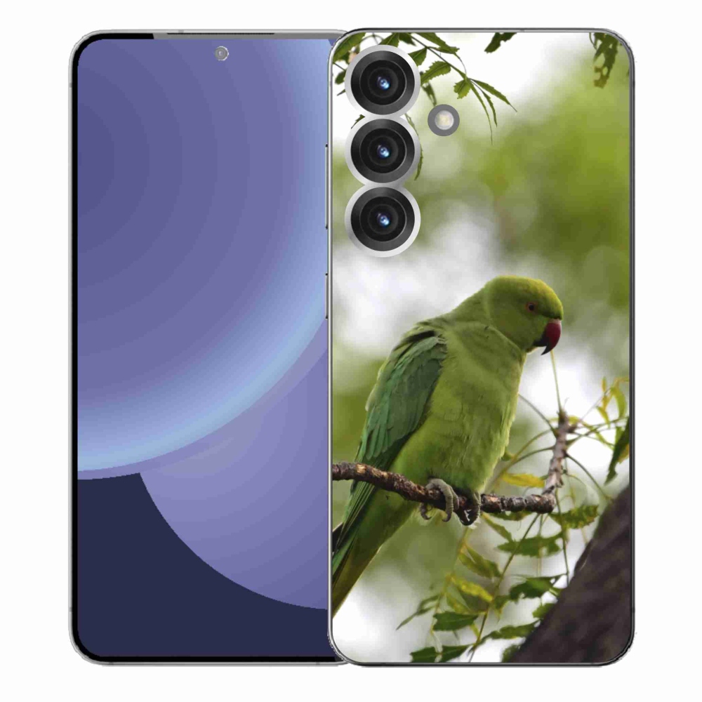 Gélový kryt mmCase na Samsung Galaxy S25+ - zelený papagáj