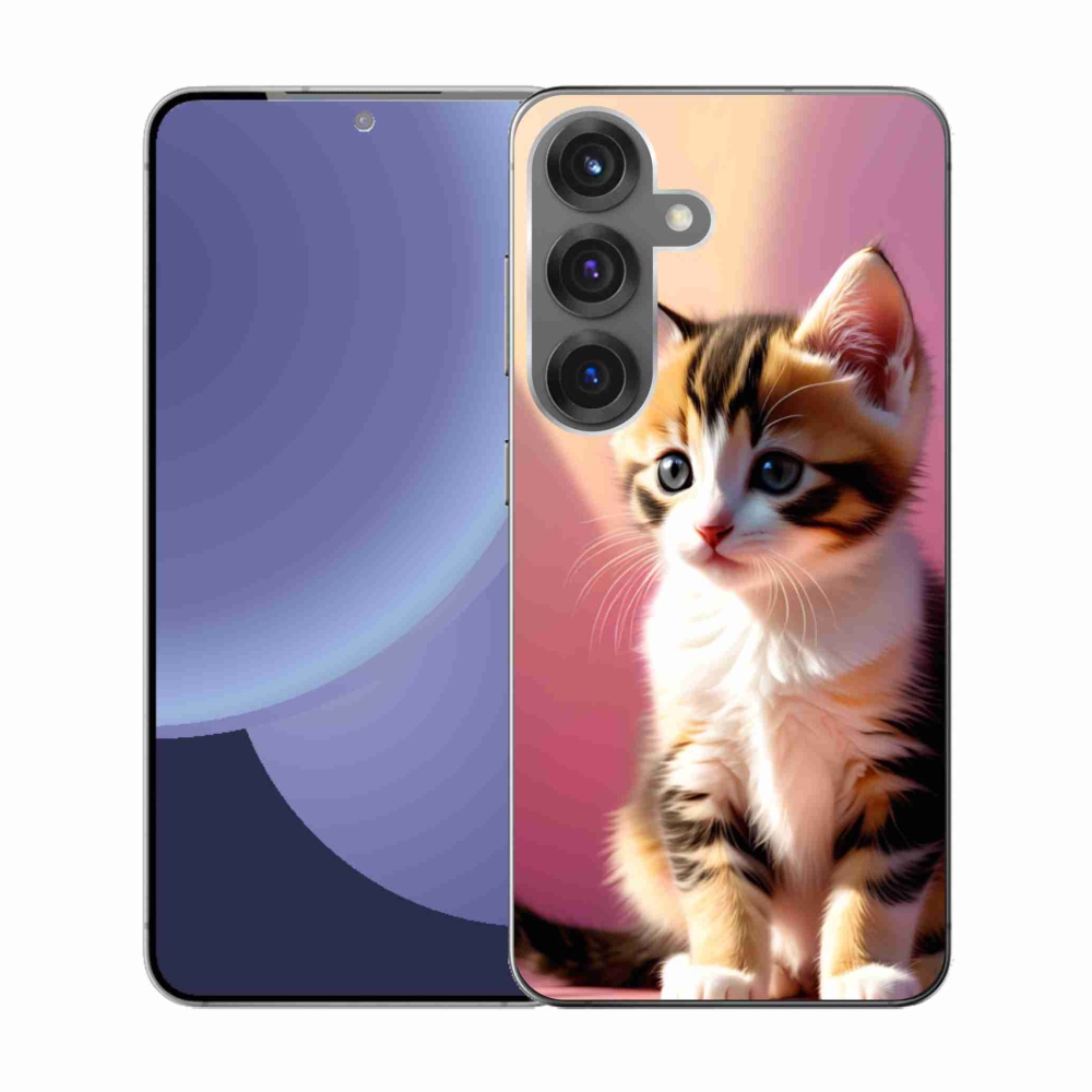 Gélový kryt mmCase na Samsung Galaxy S25 - zvedavé mačiatko 2