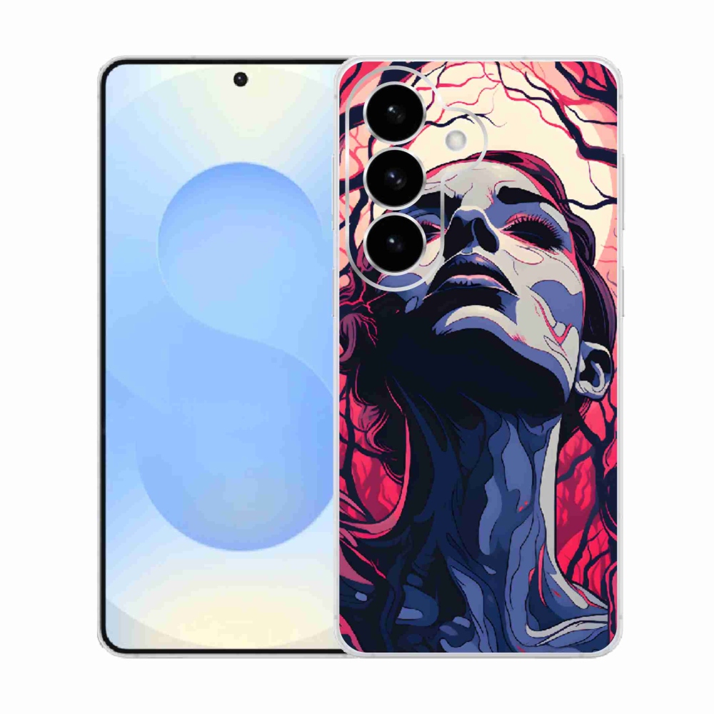 Gélový kryt mmCase na Samsung Galaxy S26 - abstraktná tvár