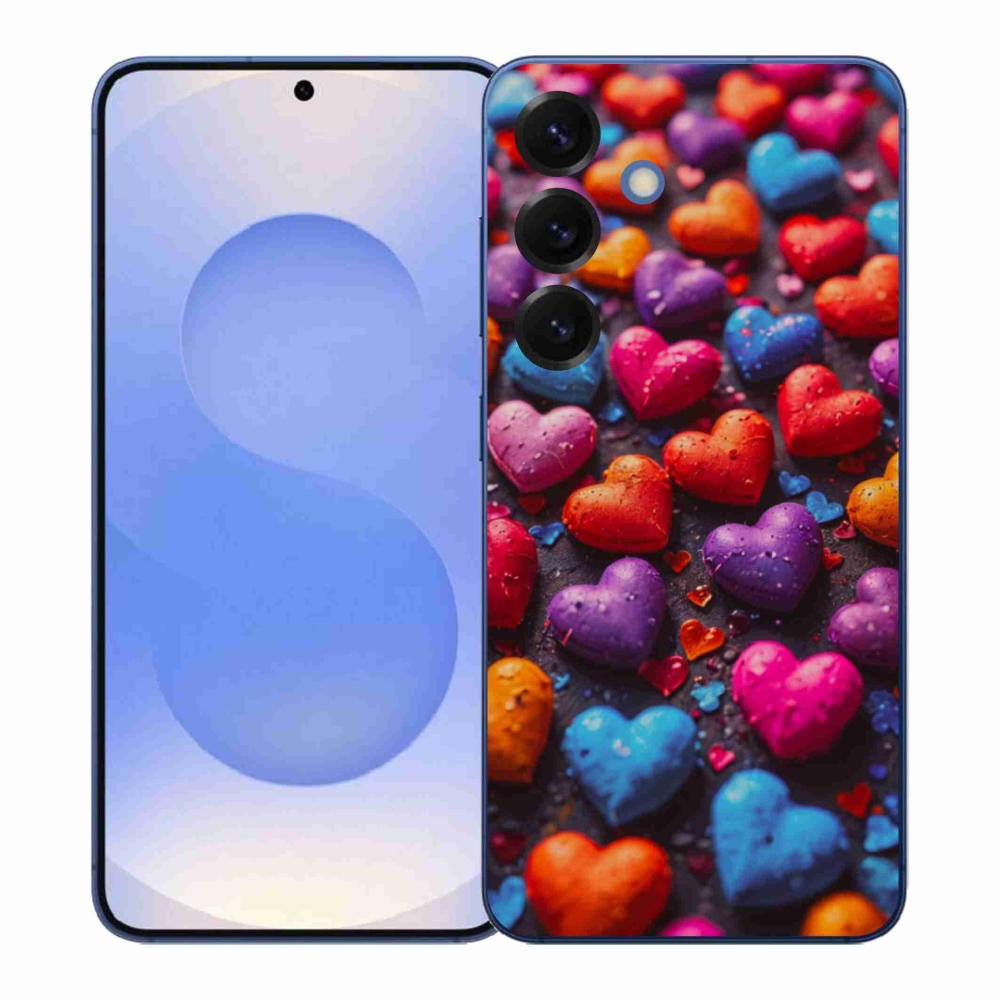 Gélový kryt mmCase na Samsung Galaxy S26+ - farebné srdcia