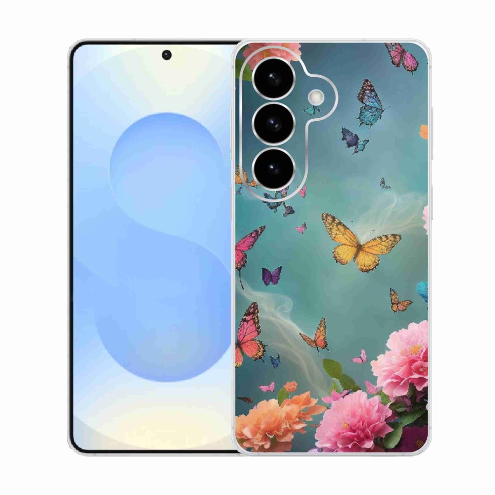 Gélový kryt mmCase na Samsung Galaxy S26 - farebné kvety a motýle