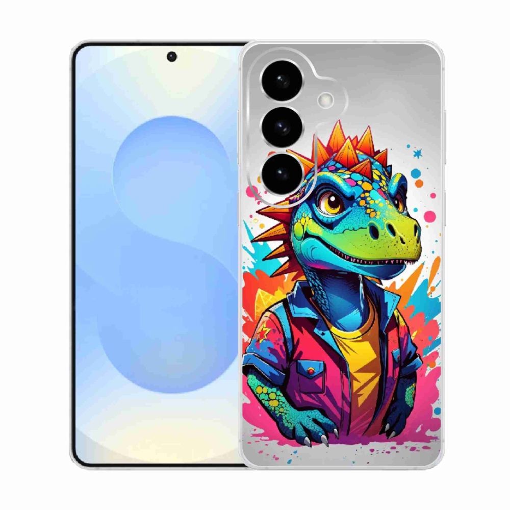 Gélový kryt mmCase na Samsung Galaxy S26 - farebný dinosaurus