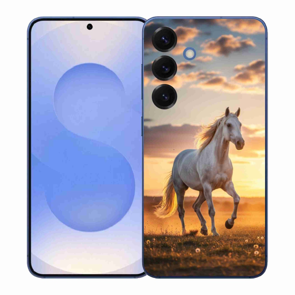 Gélový kryt mmCase na Samsung Galaxy S26+ - bežiaci biely kôň 2